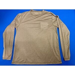 Vuori Mens Crewneck Long Sleeve Tradewind Performance Pocket Shirt Olive Size XL